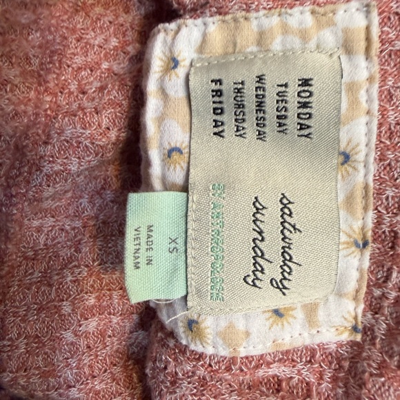 Saturday/Sunday Anthropologie Whistler Waffle Pullover Pink Mauve XS - Picture 5 of 7